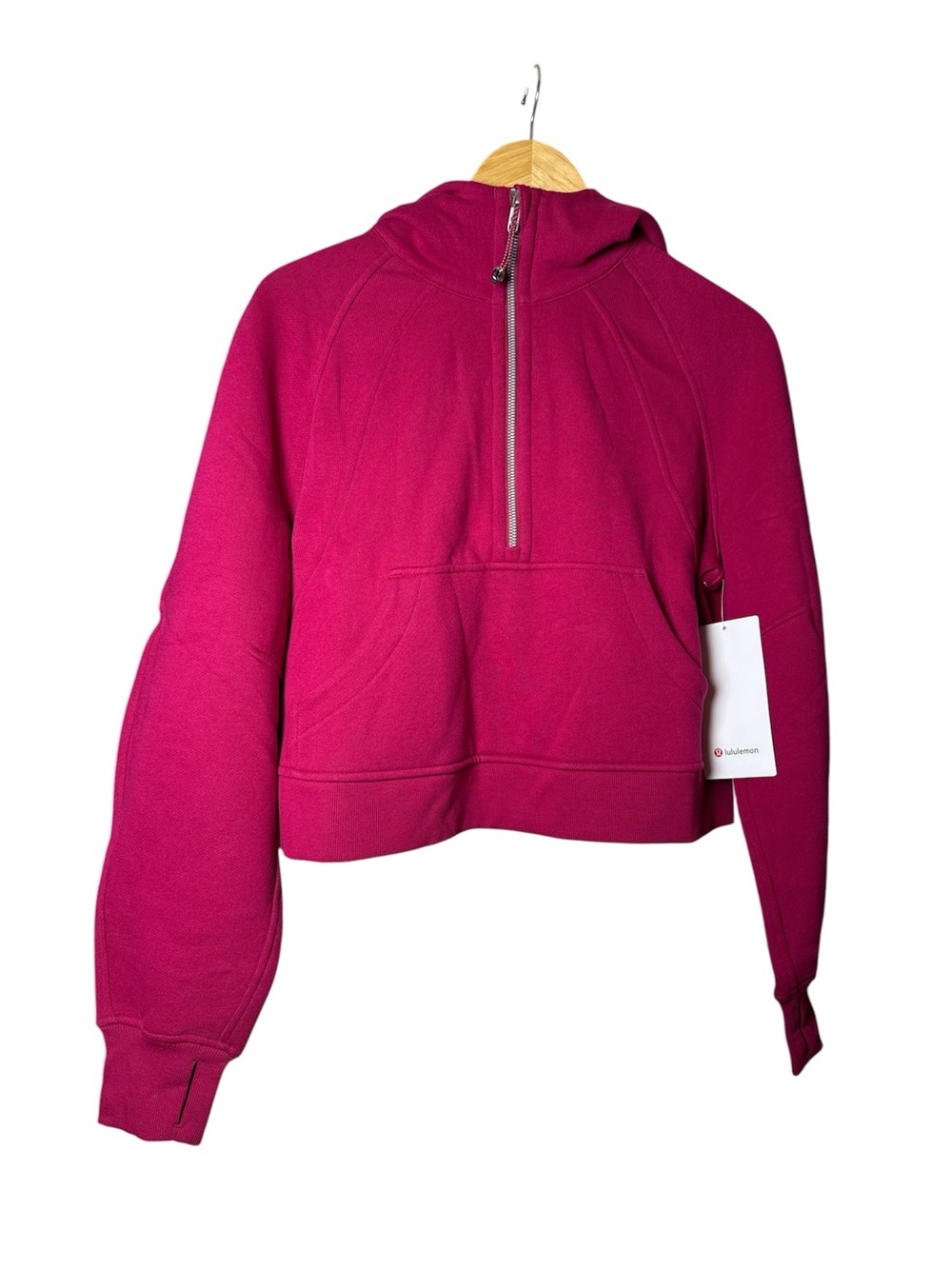 💖 NWT lululemon Scuba Oversized Half-Zip Hoodie XS/S Berry Rumble - Picture 2 of 4